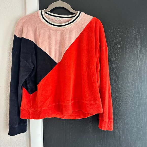 Splendid x Margherita Terry Cloth Bright Asymmetrical Pullover, Small - Picture 6 of 10